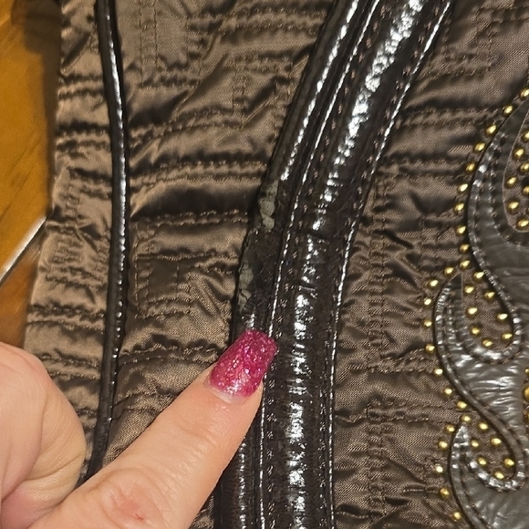 Ed Hardy Black and Brown Shoulder Bag with Red Heart - Picture 3 of 13